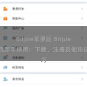 Bitpie苹果版 Bitpie钱包新手指南：下载、注册及使用技巧