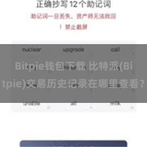 Bitpie钱包下载 比特派(Bitpie)交易历史记录在哪里查看？