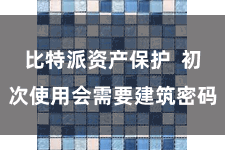 比特派资产保护  初次使用会需要建筑密码