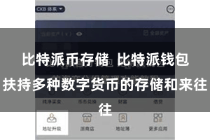 比特派币存储  比特派钱包扶持多种数字货币的存储和来往